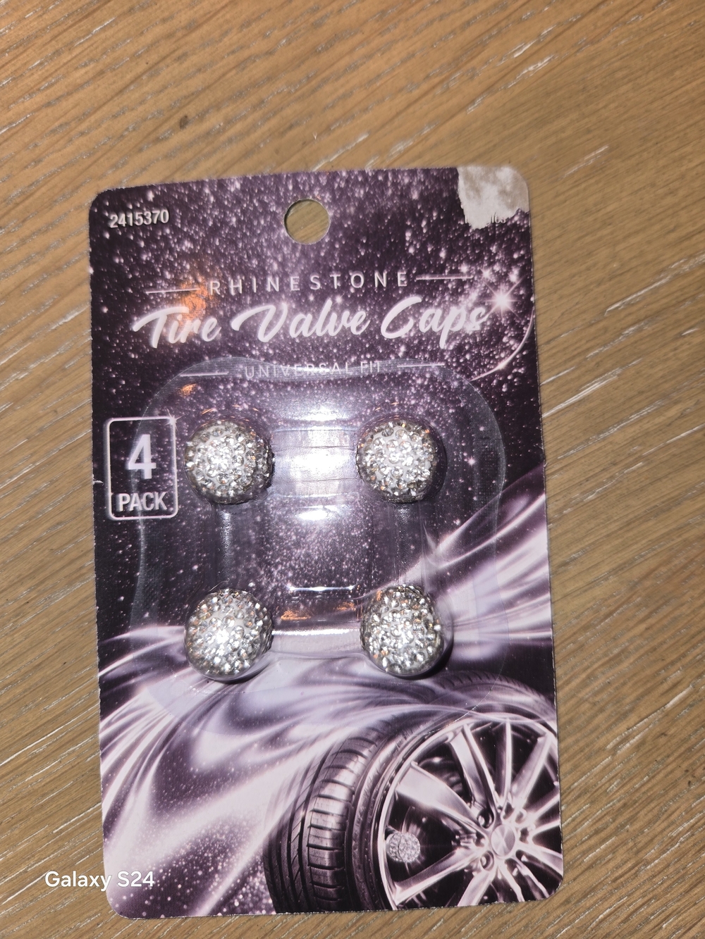 Rhinestone Tire Valve Caps - Sparkling Silver (4 Pack) Rhinestone New